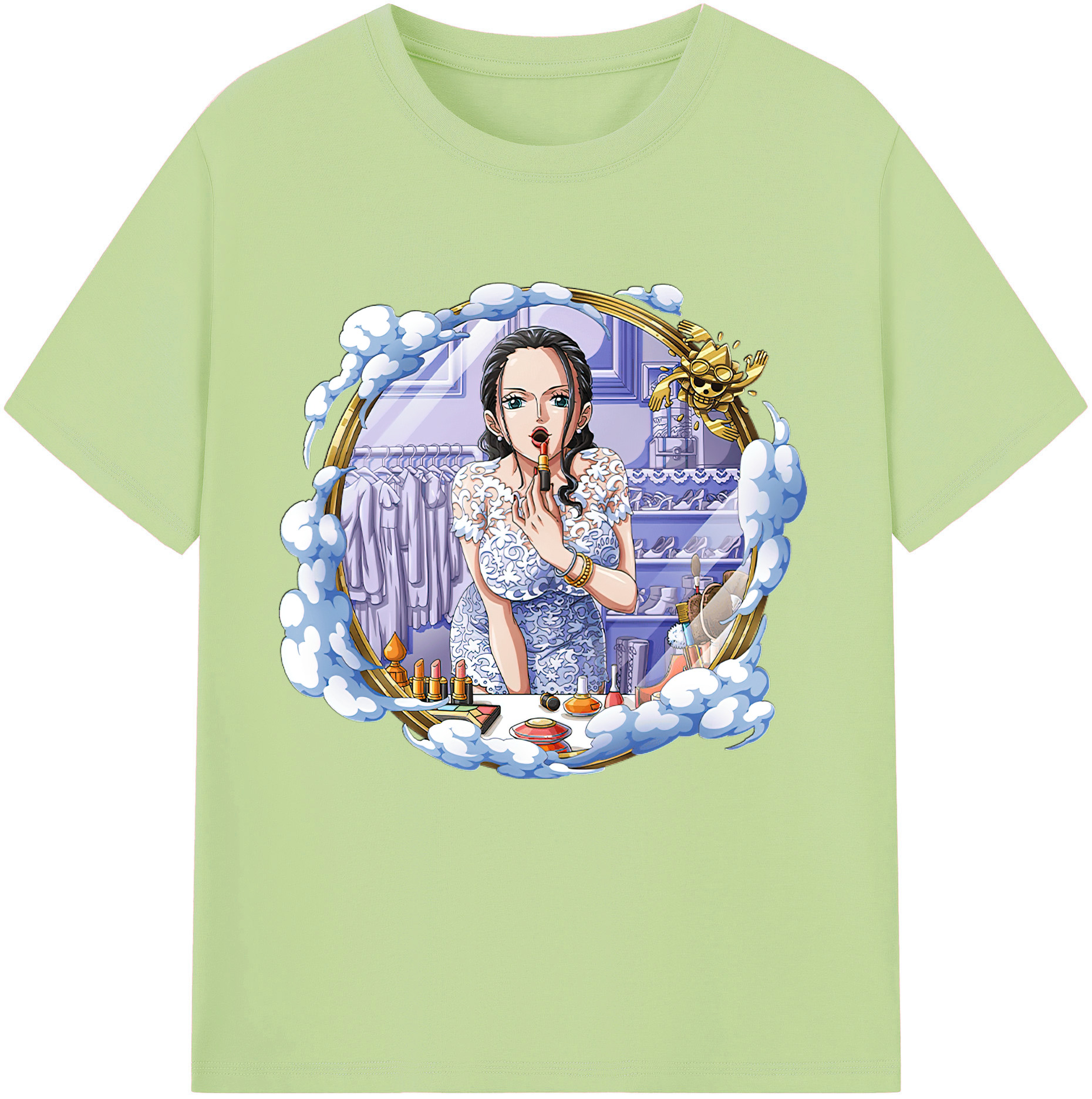 ワンピース ニコ・ロビン ONE PIECE Nico Robin 綿100％半袖Tシャツ（フロントプリント）